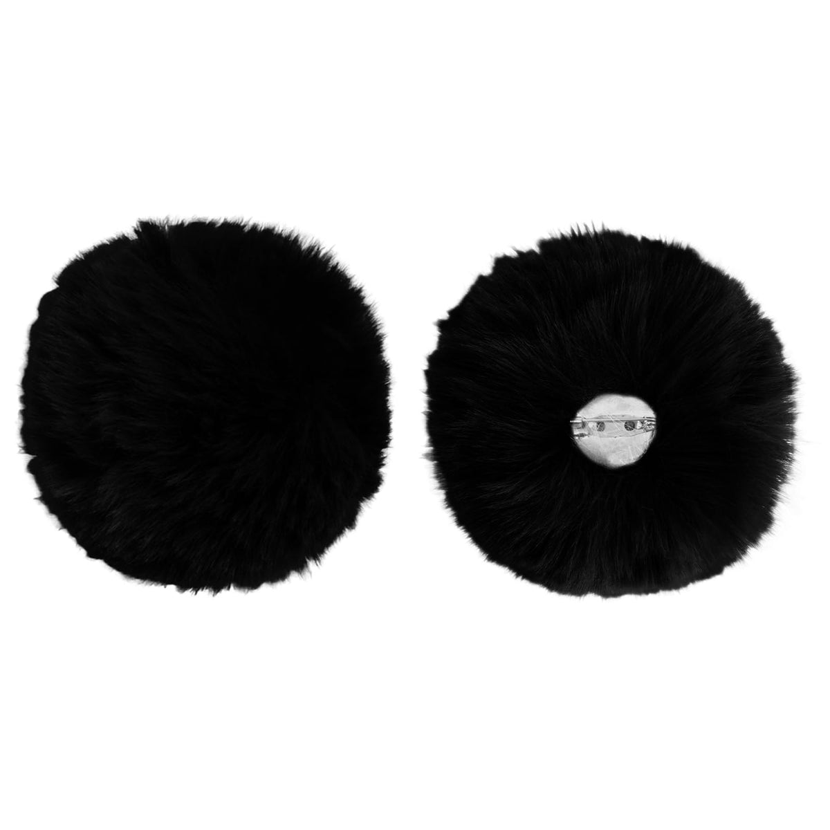 Black faux fur bunny tail accessory