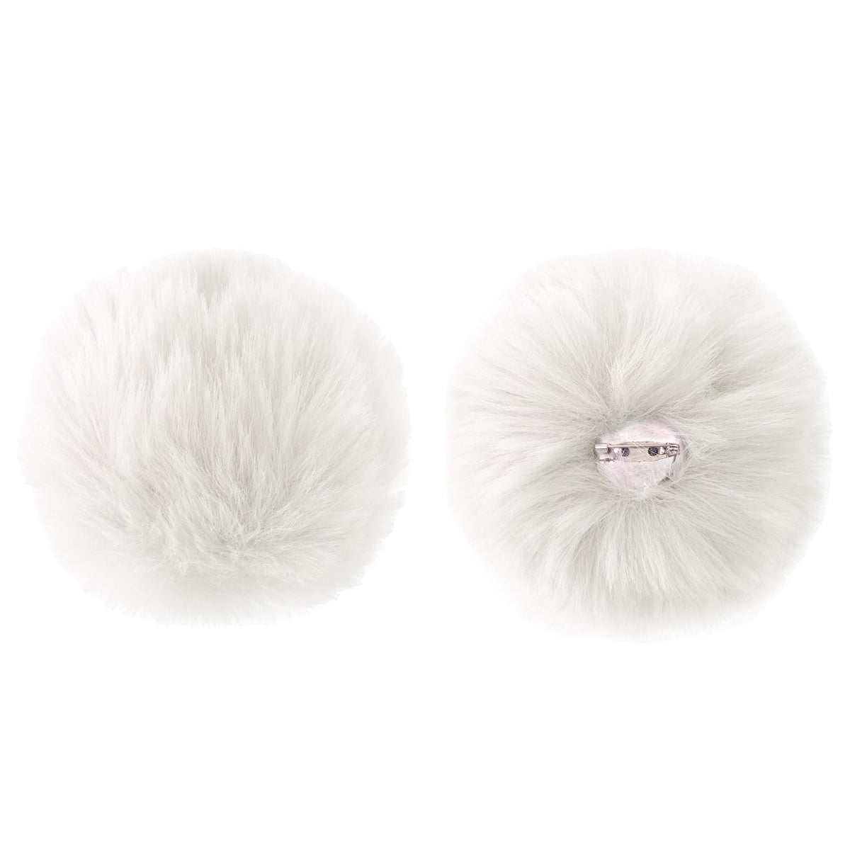 White faux fur bunny tail accessory