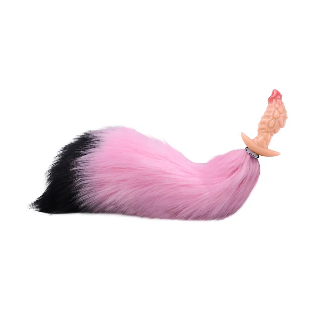 Faux fur fox tail silicone butt plug, photo 1
