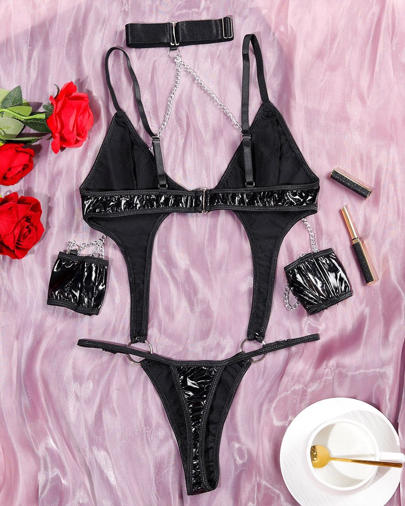 Faux leather chain cutout bodysuit, photo 7