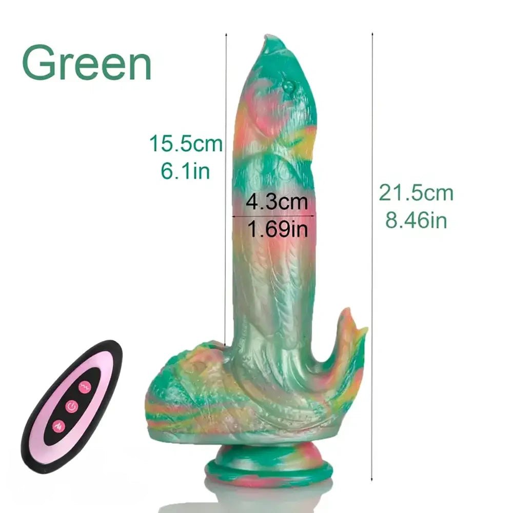 B feathered phoenix silicone vibrating dildo