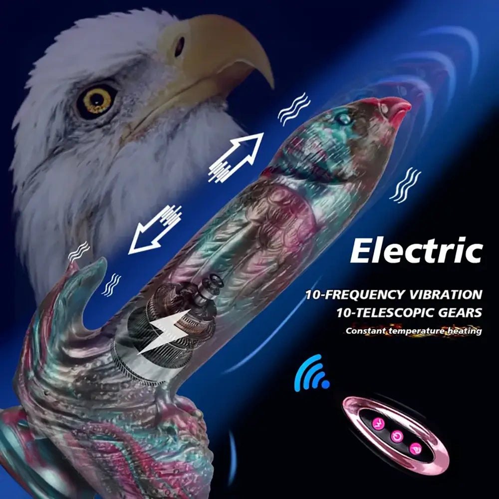 Feathered phoenix silicone vibrating dildo, photo 4