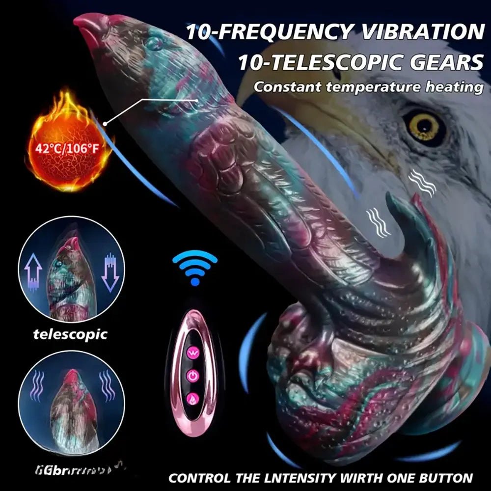 Feathered phoenix silicone vibrating dildo, photo 5