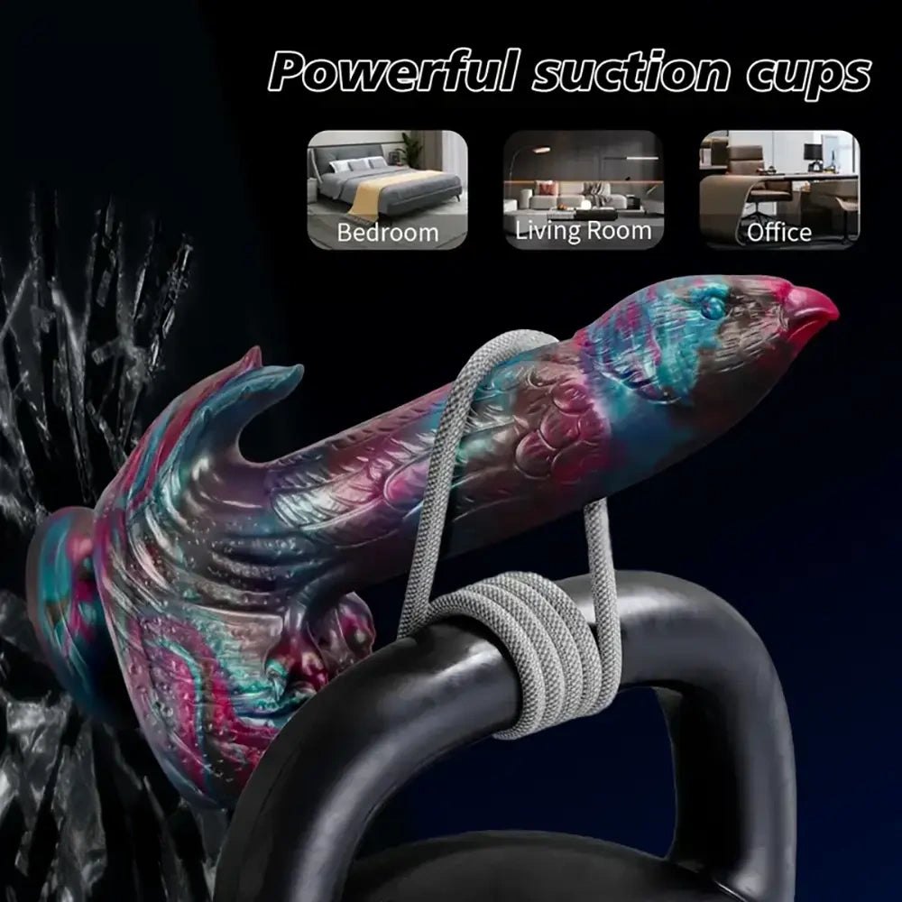 Feathered phoenix silicone vibrating dildo, photo 6