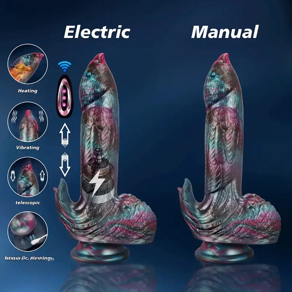 Feathered phoenix silicone vibrating dildo, photo 9