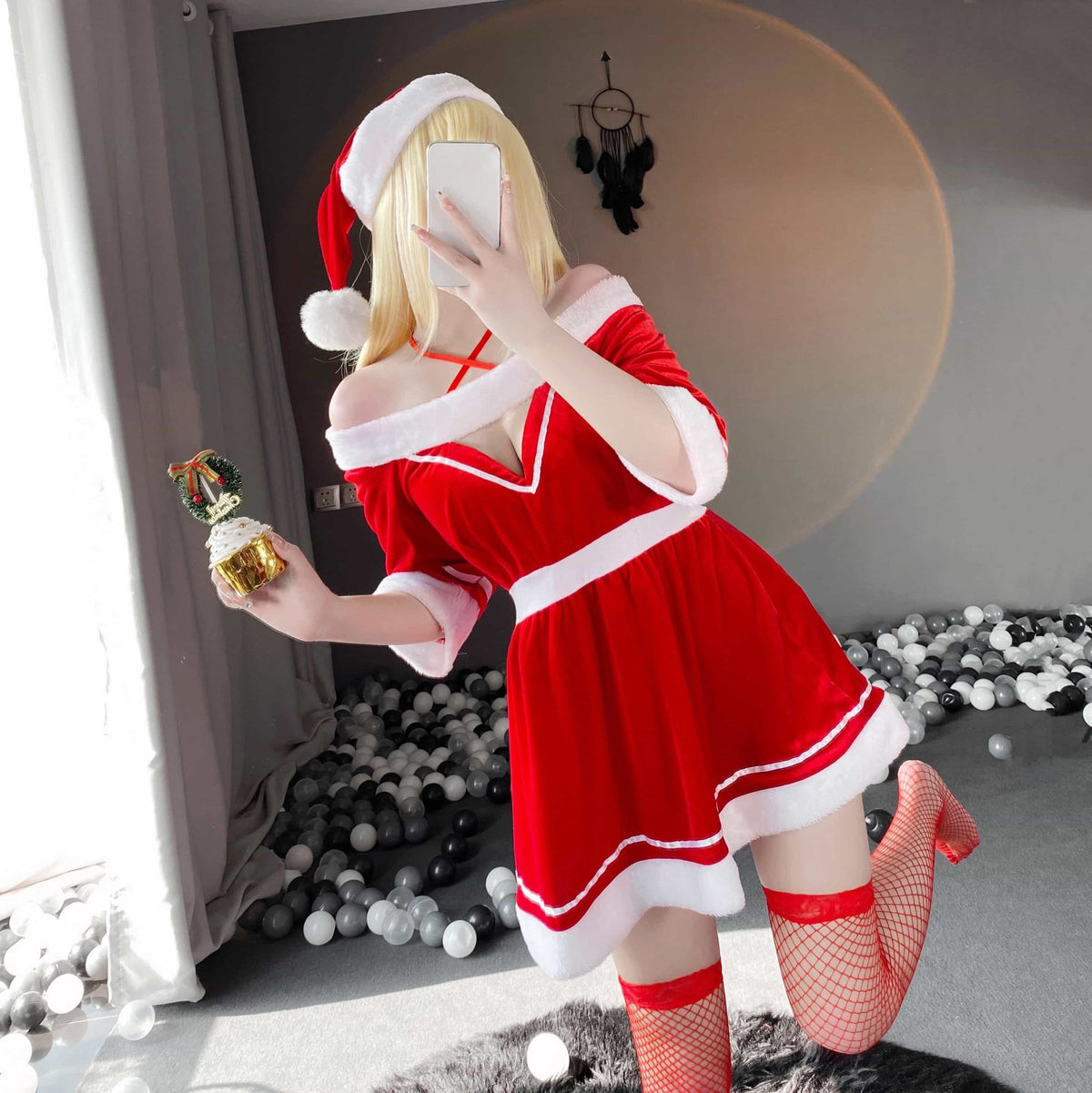 Festive velvet holiday babydoll, photo 1