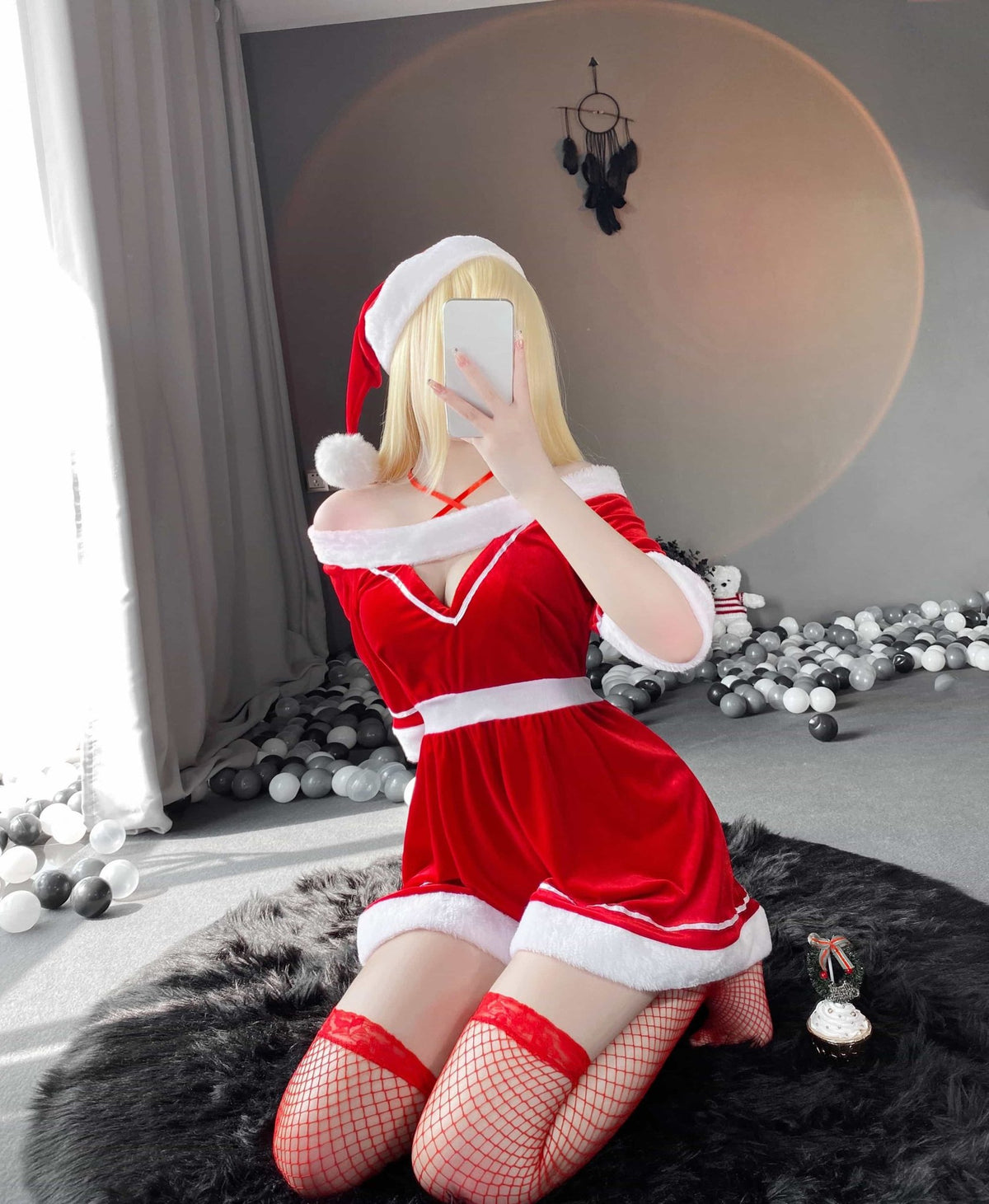 Festive velvet holiday babydoll, photo 3