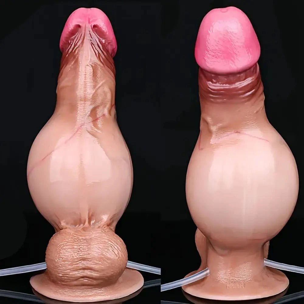 Flesh-tone fillable squirting dildo, photo 2