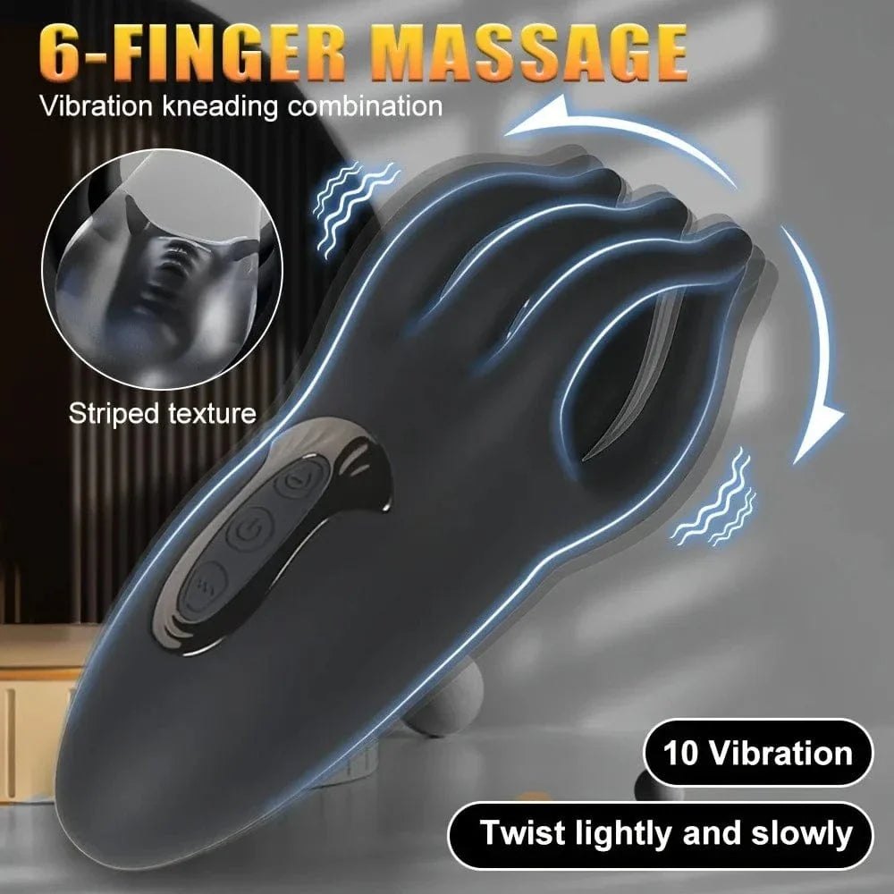 Black finger kneading penis massager, photo 2