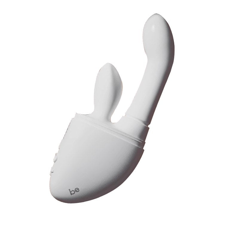 White silicone finger kneading rabbit vibrator, photo 1