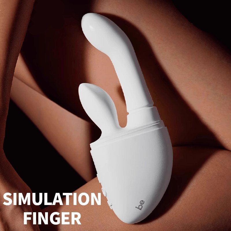 White silicone finger kneading rabbit vibrator, photo 6