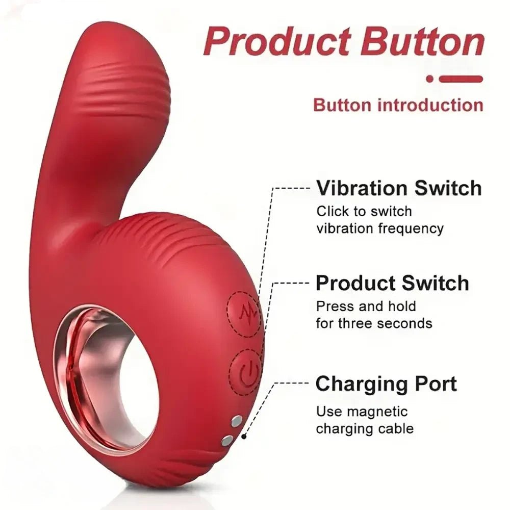 Red finger ring clitoral vibrator, photo 1