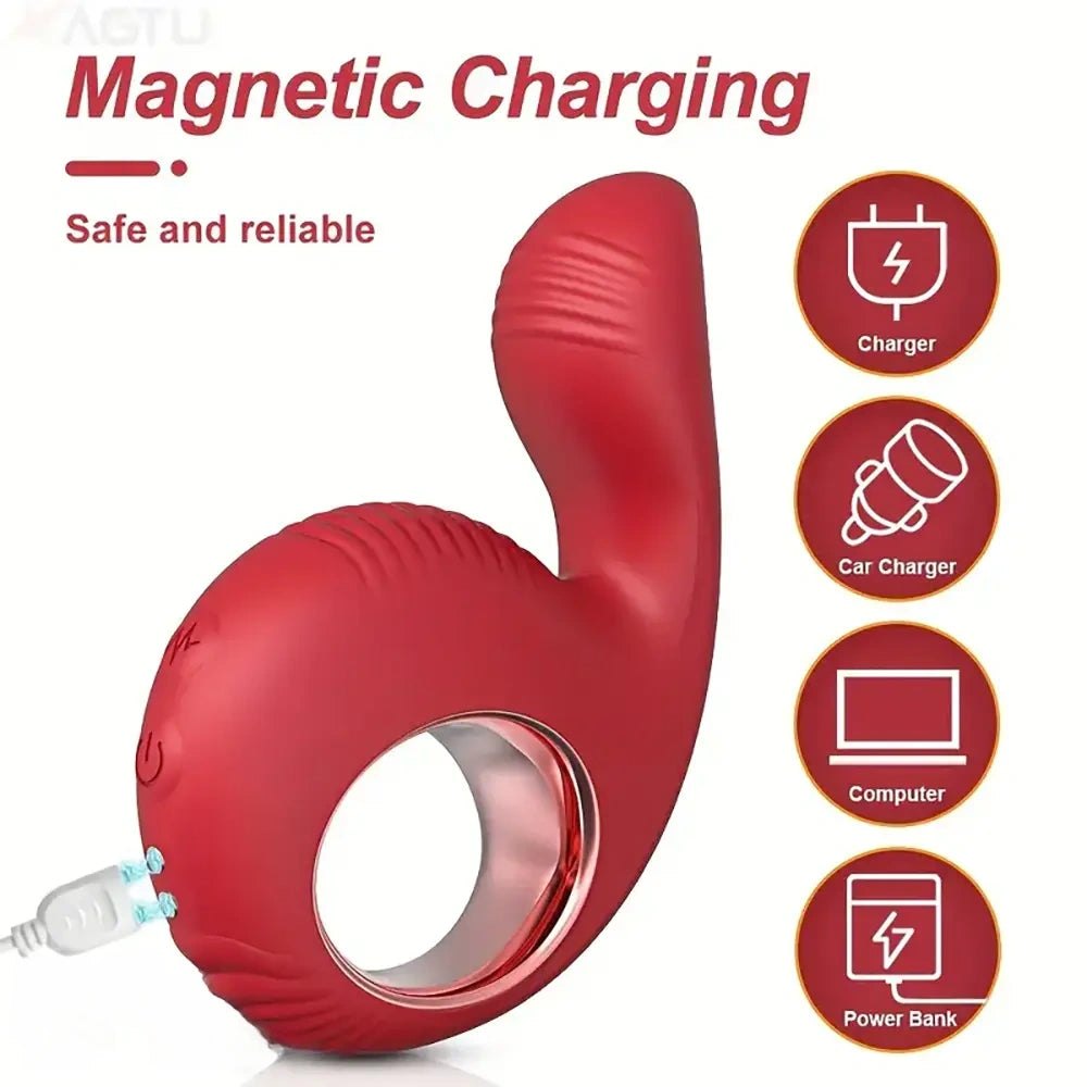 Red finger ring clitoral vibrator, photo 5