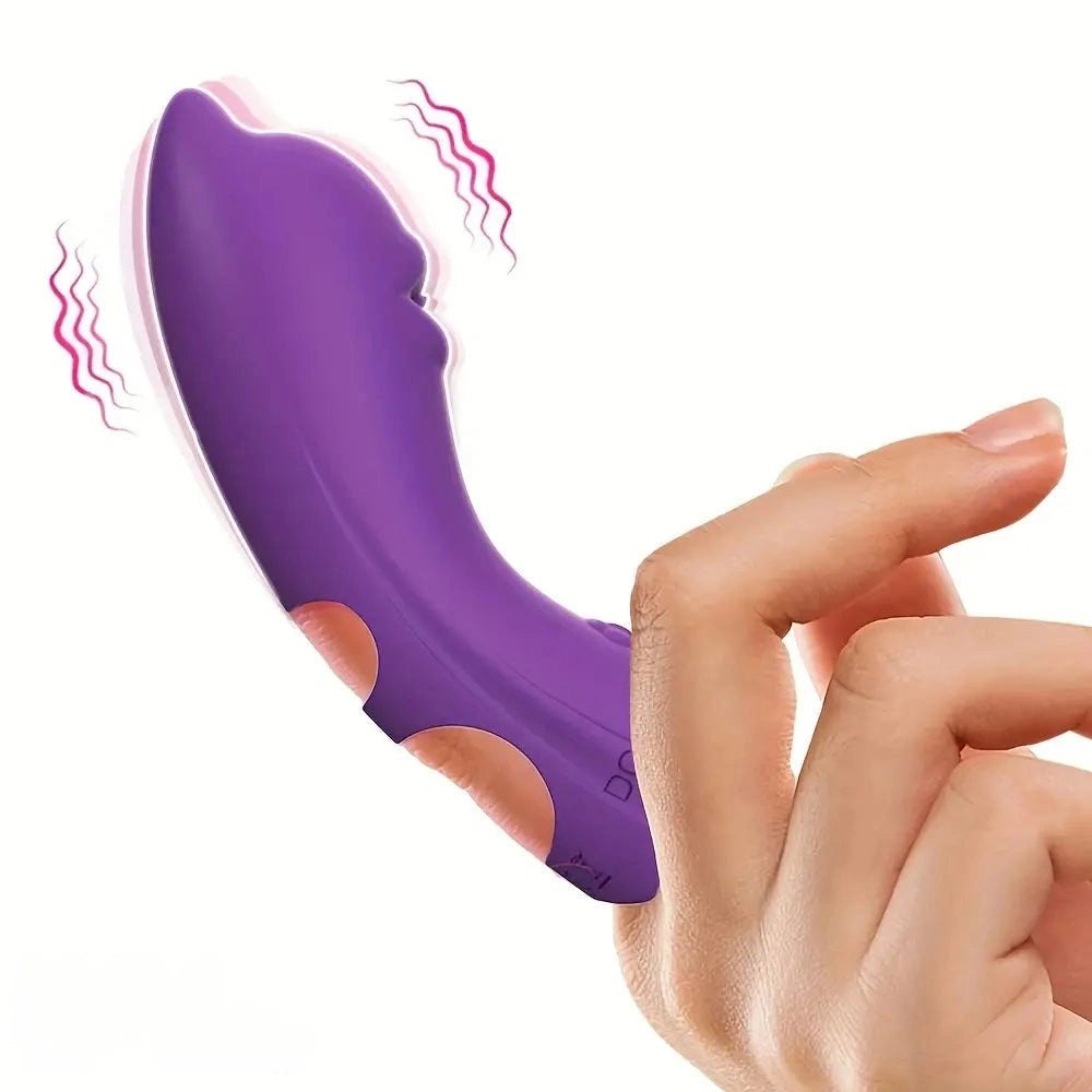 Purple silicone vibrating finger toy