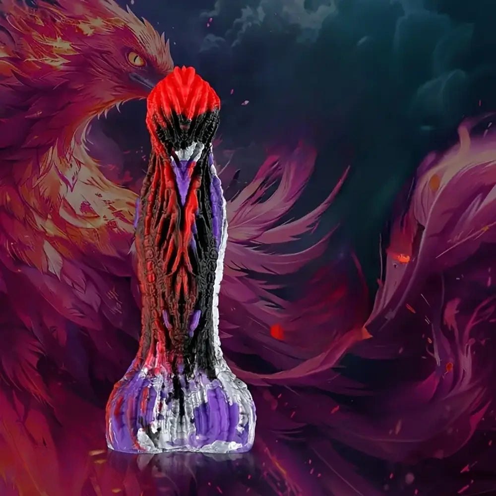Red and purple phoenix fantasy dildo, photo 3