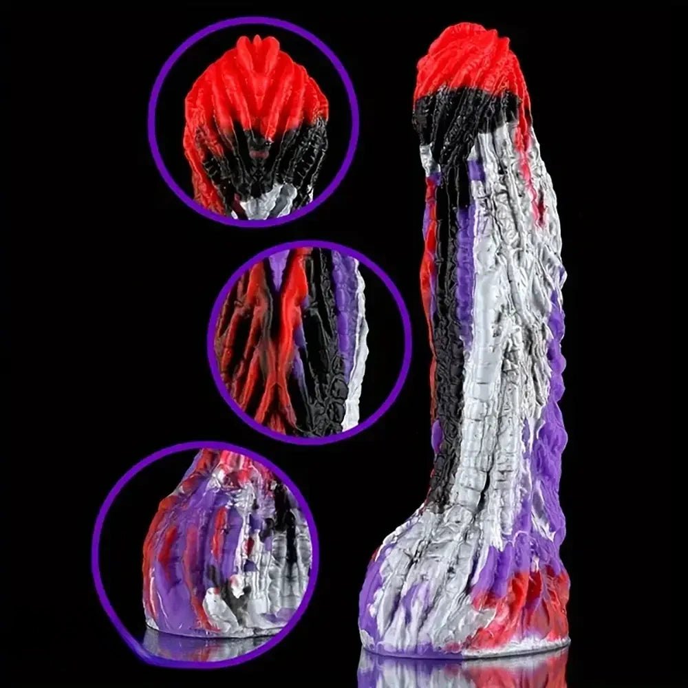 Red and purple phoenix fantasy dildo, photo 6
