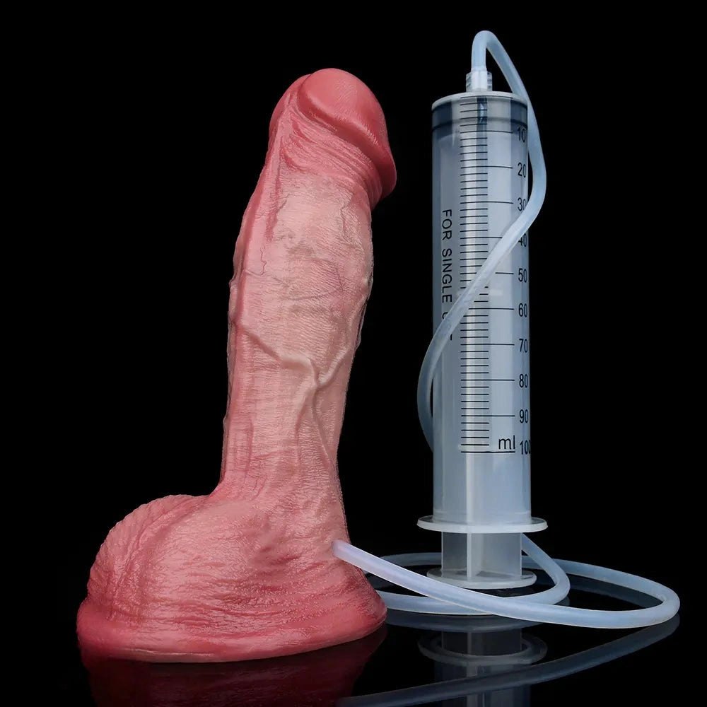 Flesh dual-layer squirting dildo, photo 12