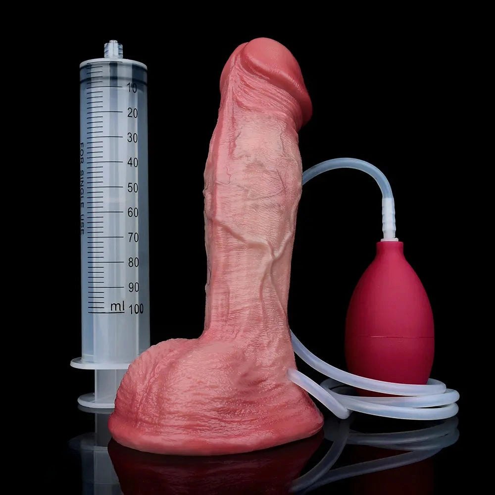 Flesh dual-layer squirting dildo, photo 13