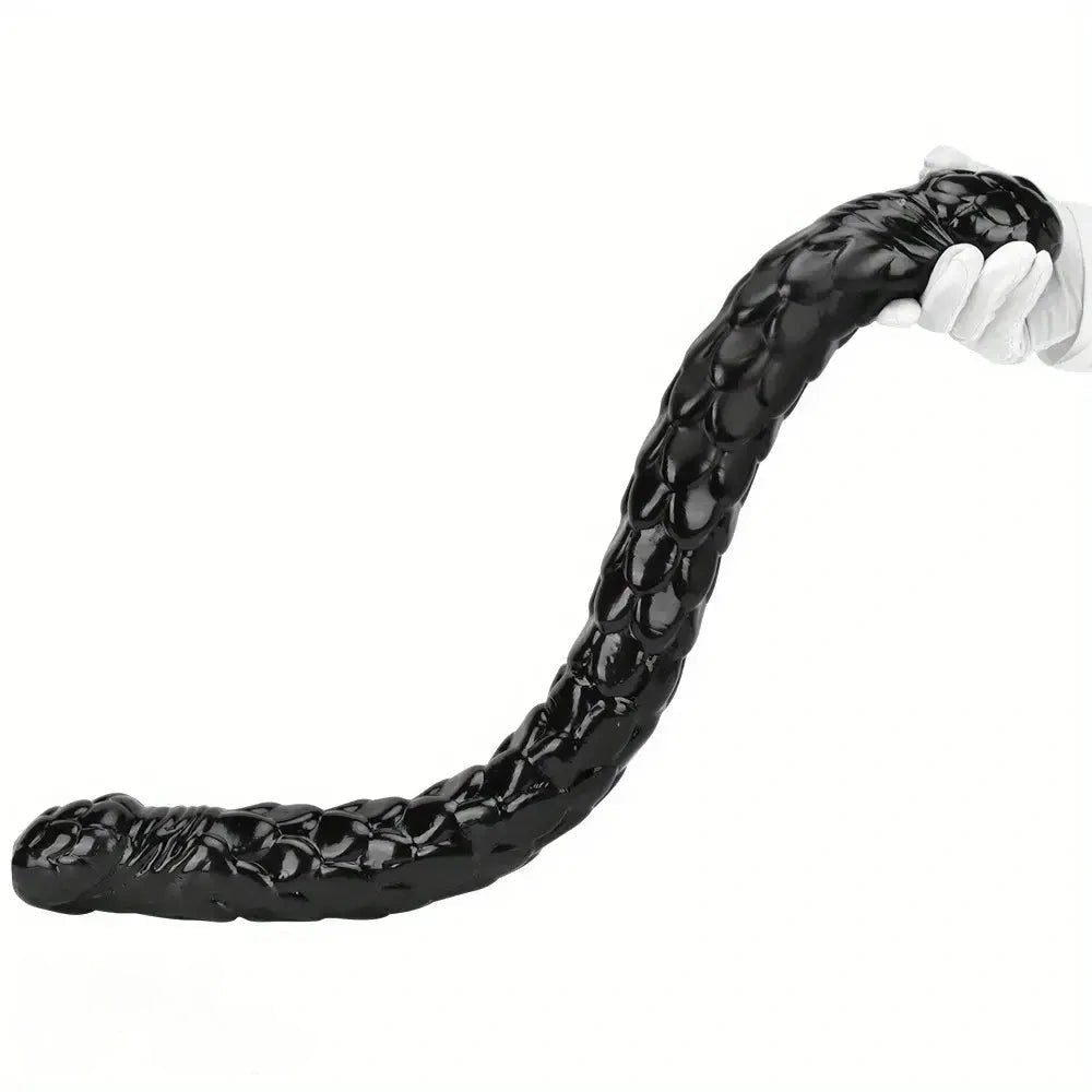Black fish scale double ended dildo, photo 13