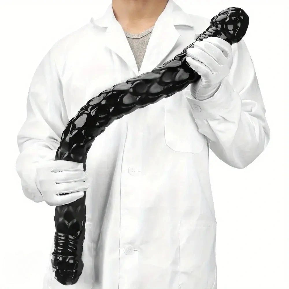Black fish scale double ended dildo, photo 15