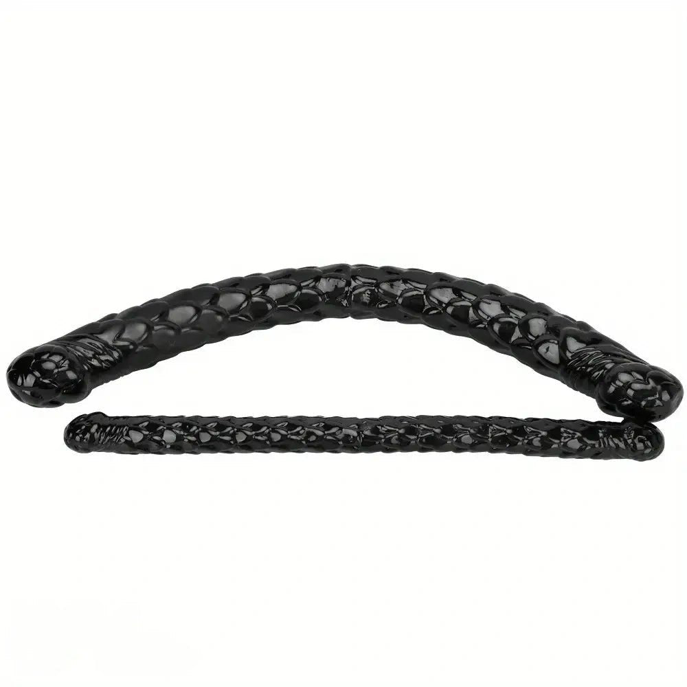 Black fish scale double ended dildo, photo 2