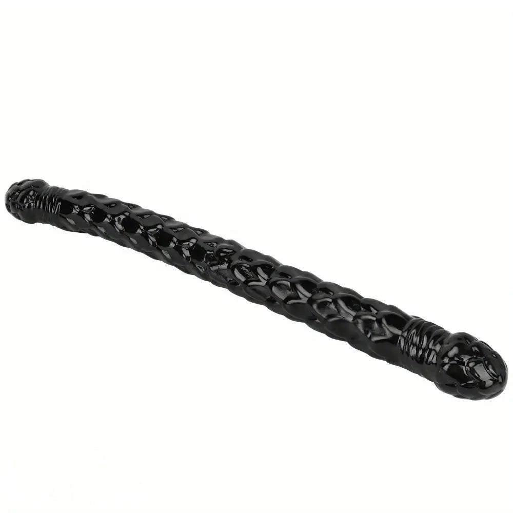 Black fish scale double ended dildo, photo 3