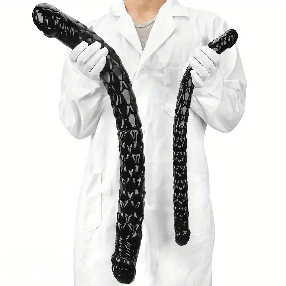 Black fish scale double ended dildo, photo 6