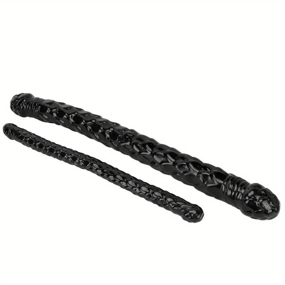 Black fish scale double ended dildo, photo 9