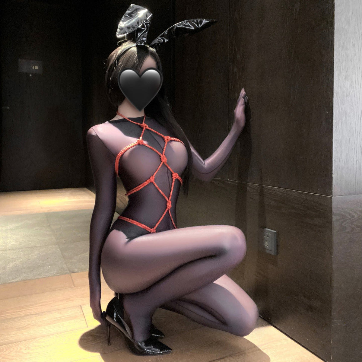 Fishnet open crotch bodystocking suit, photo 3