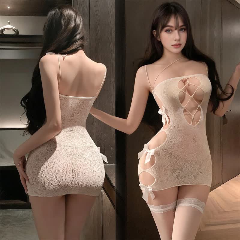 Fishnet tearable hip skirt chemise suit, photo 4