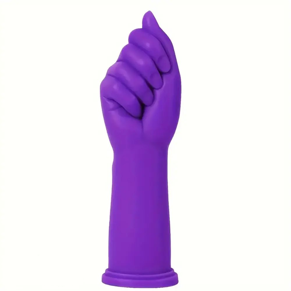 Purple fist hand silicone dildo