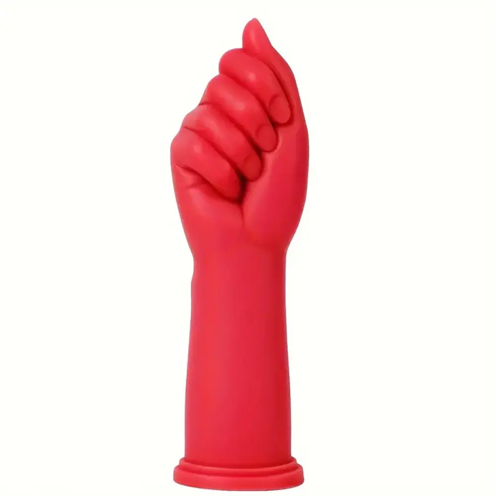 Red fist hand silicone dildo
