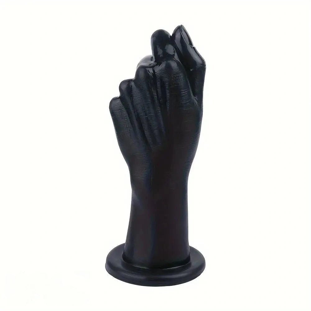 Black realistic fist-shaped PVC dildo