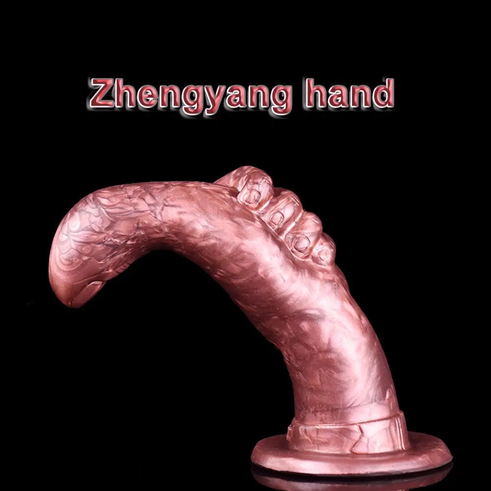 Rose gold fist-shaped fantasy dildo, photo 2