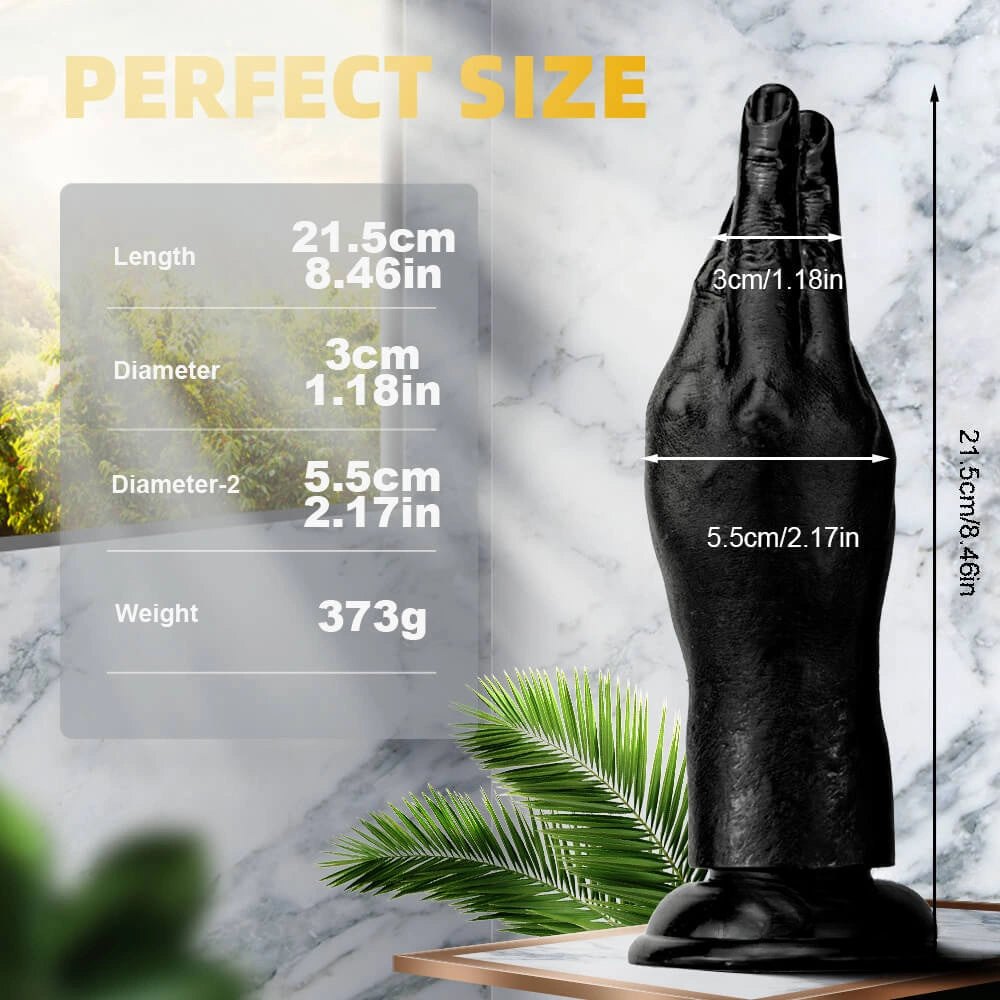 Black fist shaped PVC dildo