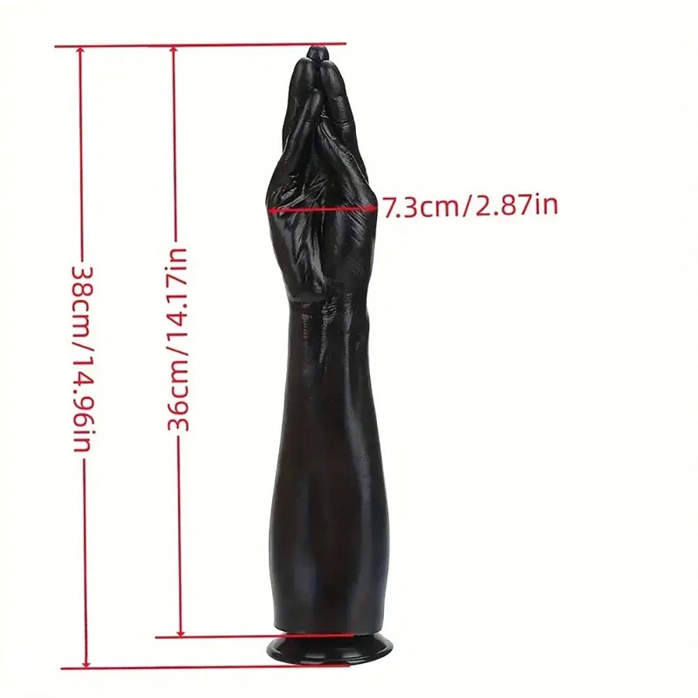 Black fisting hand and forearm dildo