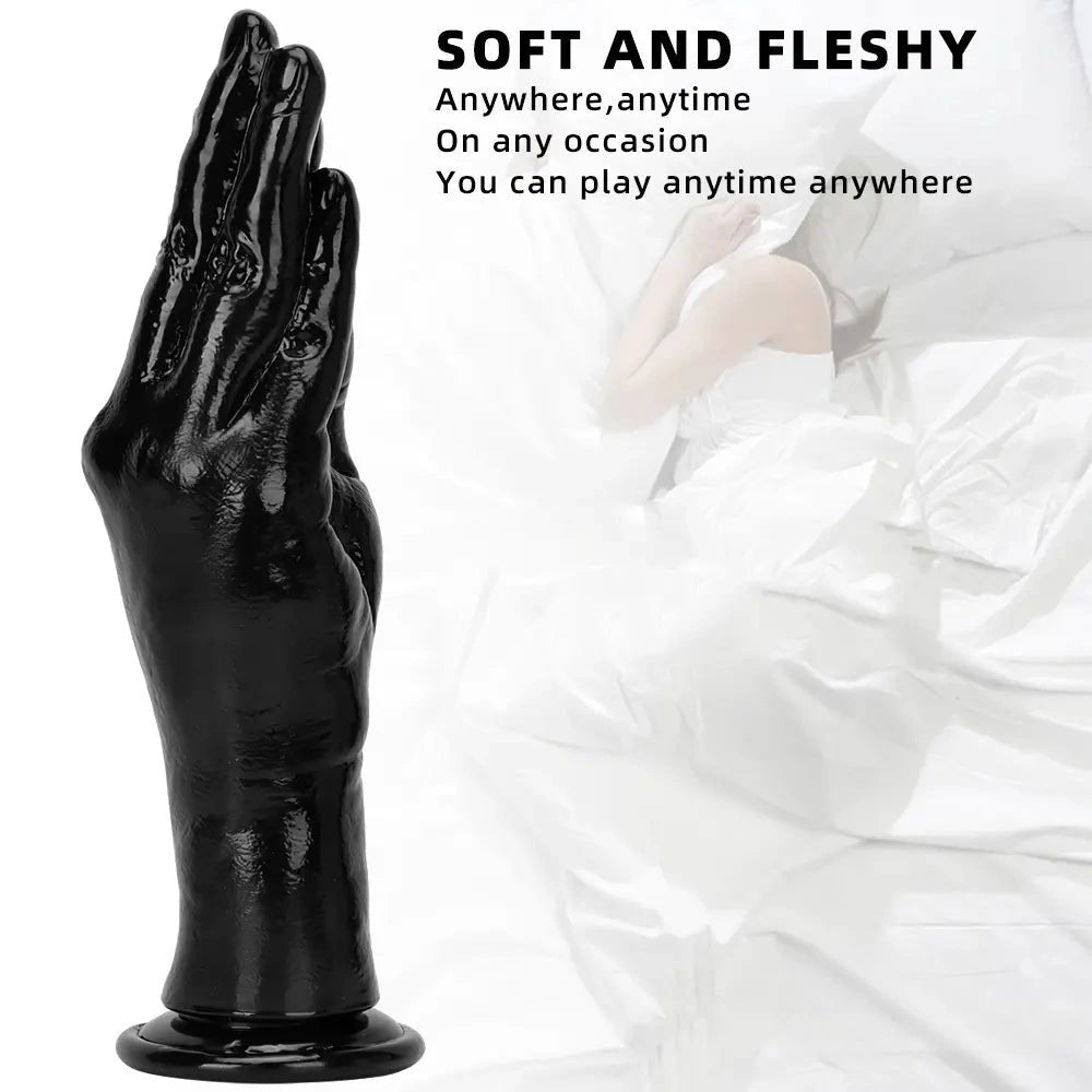 Black hand shaped fantasy dildo, photo 2
