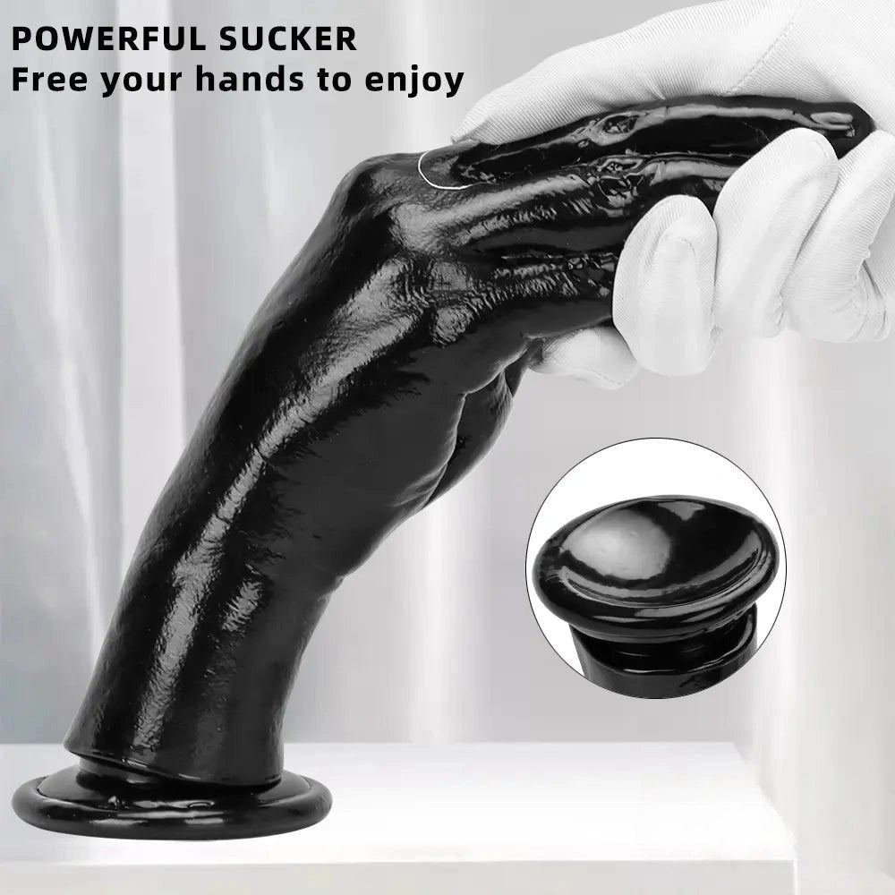 Black hand shaped fantasy dildo, photo 3