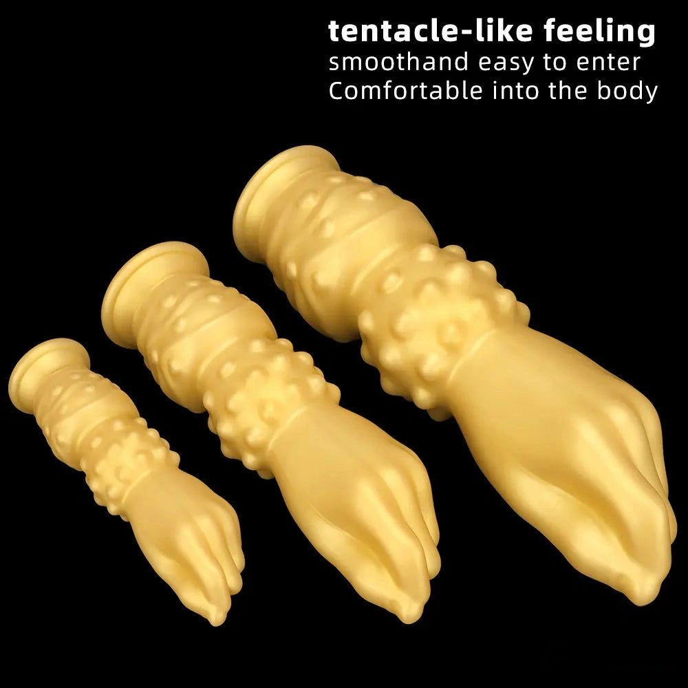 Gold fisting style silicone dildo with forearm base, photo 5