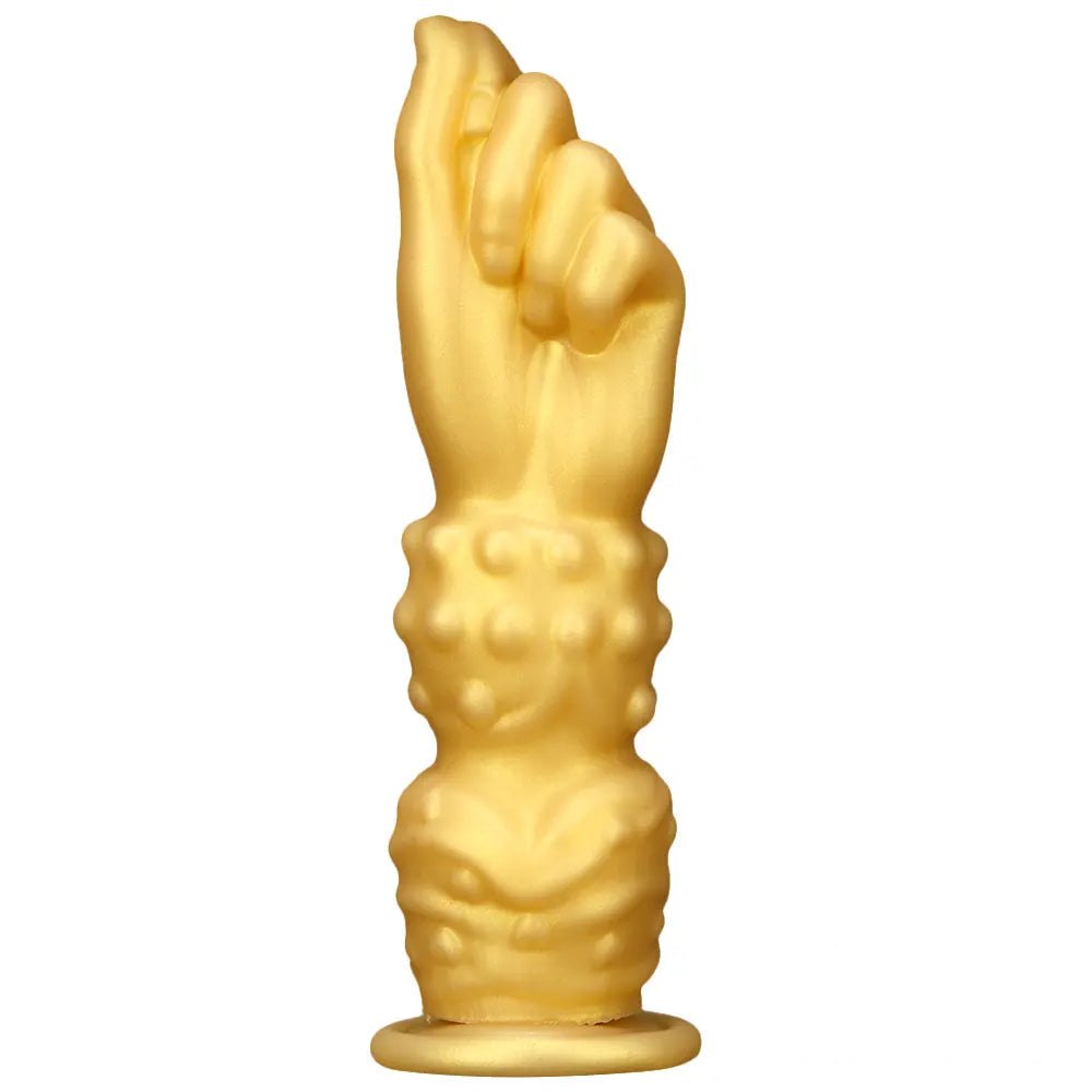Gold fisting style silicone dildo with forearm base, photo 7