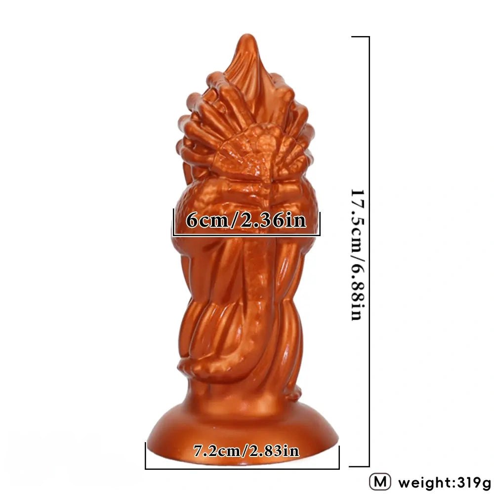 Gold flame textured anal plug trainer set
