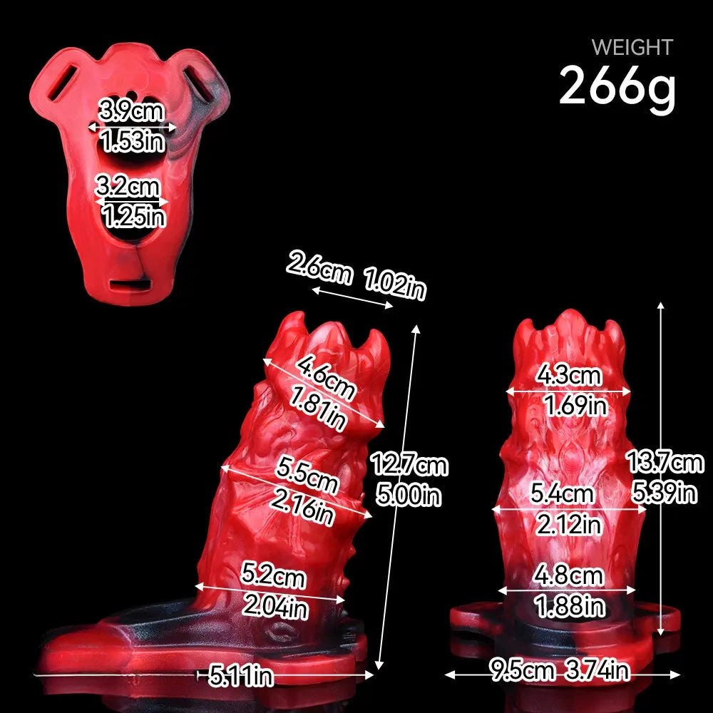 Red flame textured strap-on sleeve, photo 10