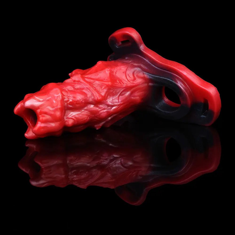 Red flame textured strap-on sleeve, photo 11