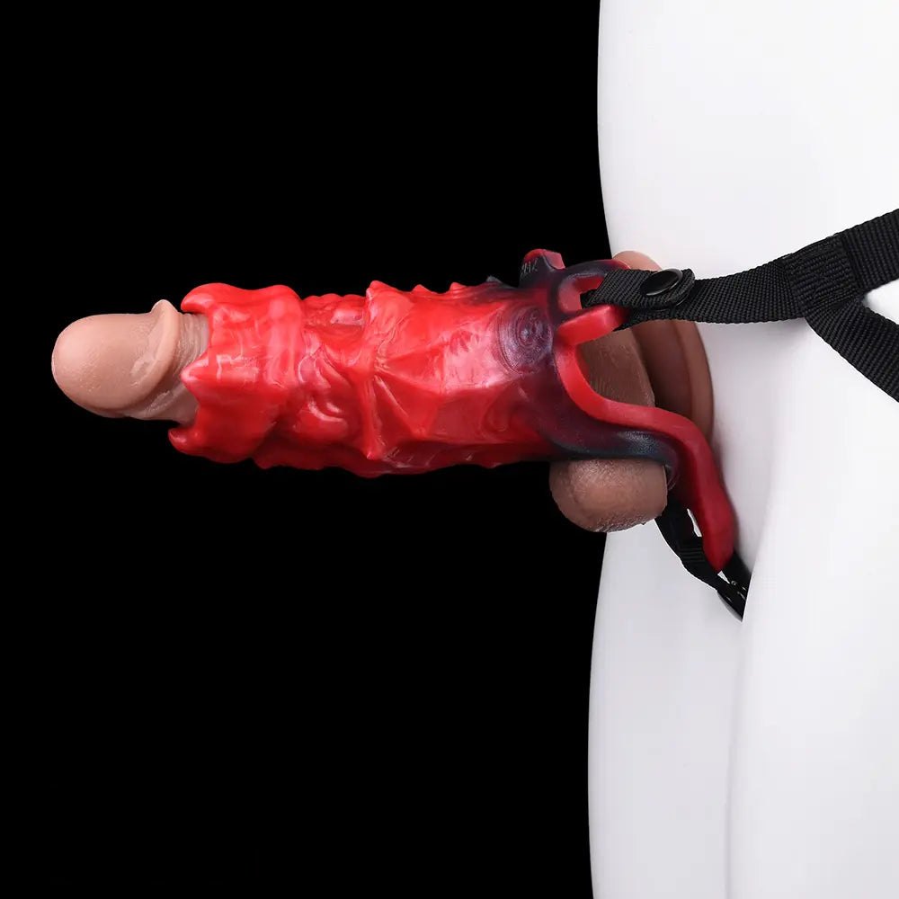 Red flame textured strap-on sleeve, photo 8