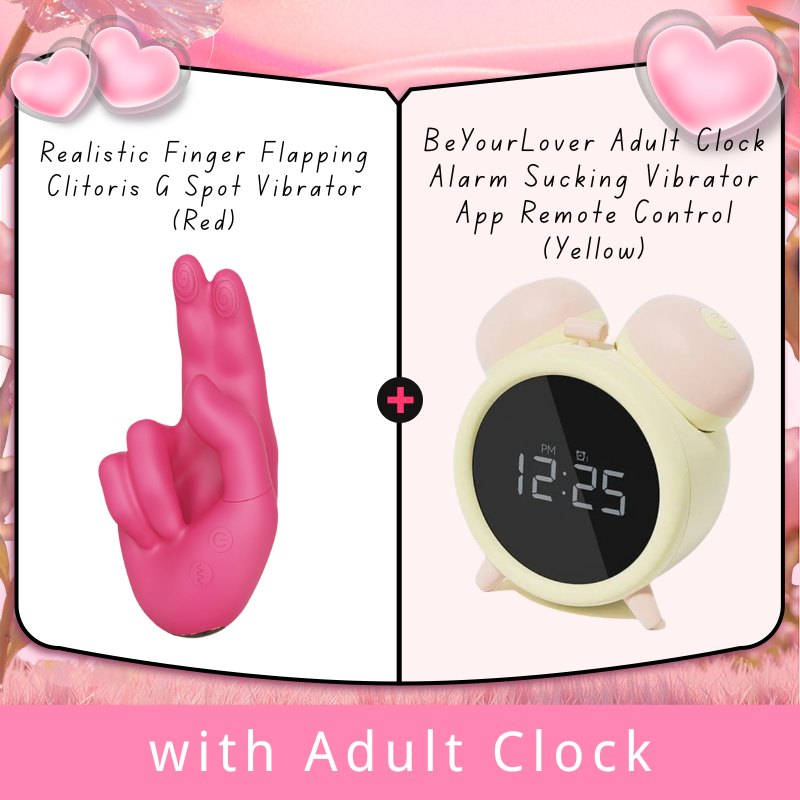Red hand shaped flapping clitoral g-spot vibrator