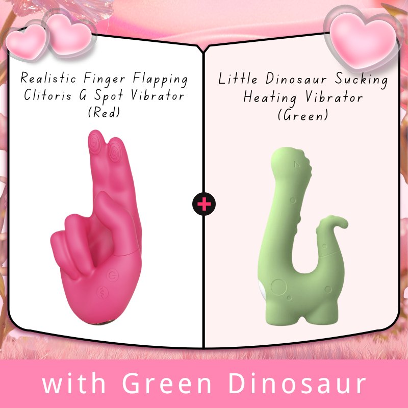 Red hand shaped flapping clitoral g-spot vibrator
