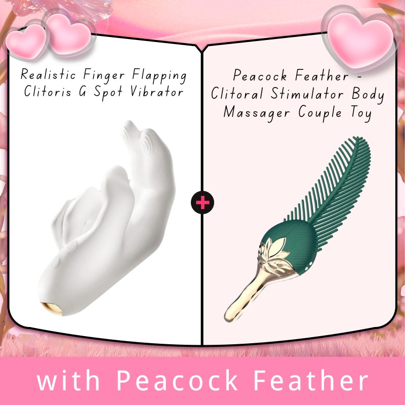 White hand shaped flapping clitoral g-spot vibrator