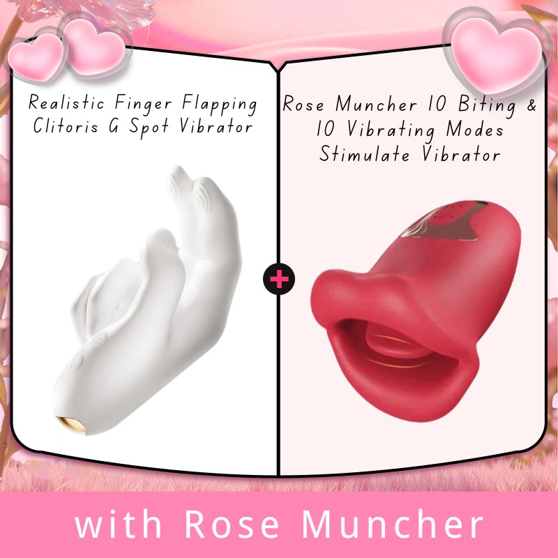White hand shaped flapping clitoral g-spot vibrator