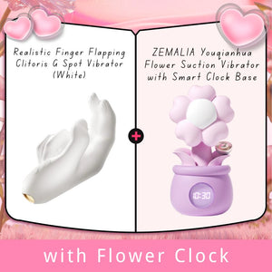 White hand shaped flapping clitoral g-spot vibrator