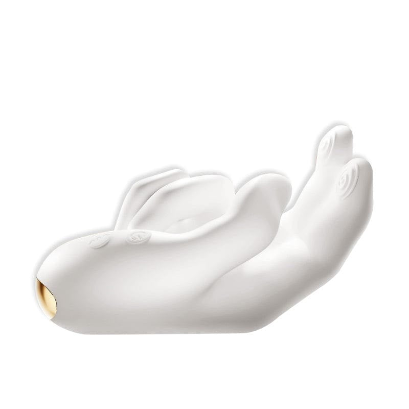 White hand shaped flapping clitoral g-spot vibrator
